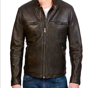 Lucky brand black/brown leather jacket.